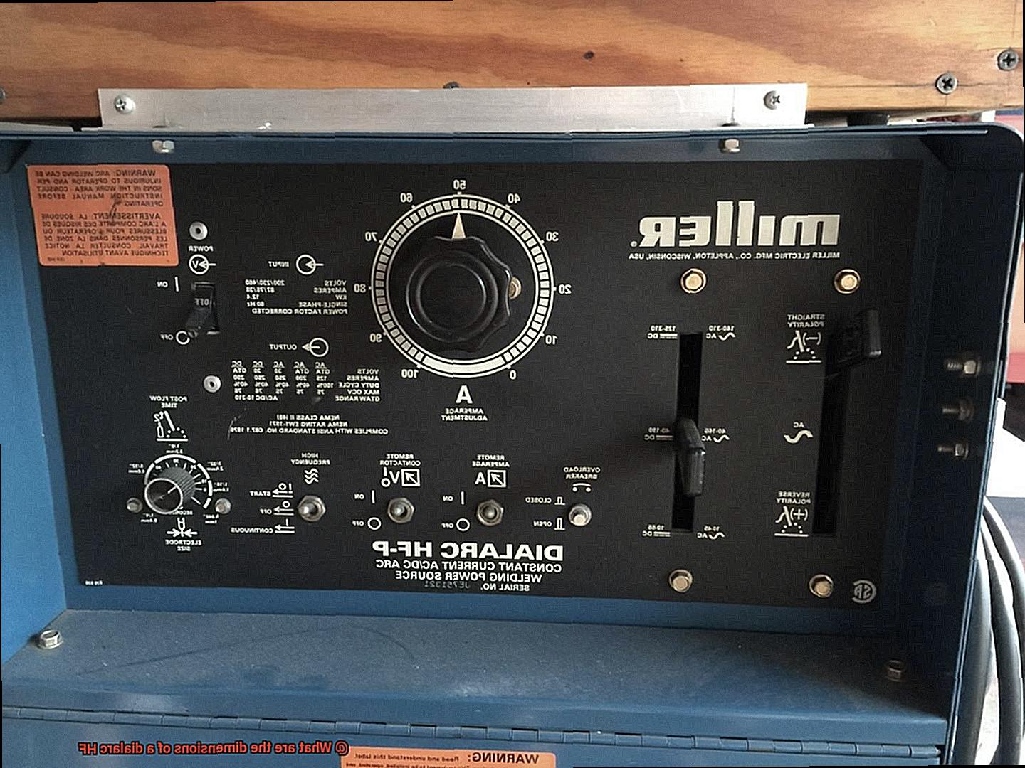 What are the dimensions of a dialarc HF-2